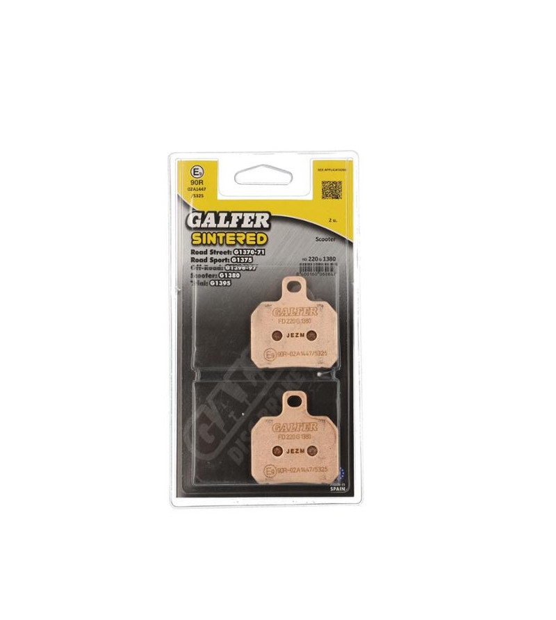PLAQUETTE FREIN 14 GALFER G1380 ADAPT. AR XMAX / X8 / X9 EVO 2003→ / AV GPR 2004→ / MRT PRO (PR) Plaquettes sur le site du sp...