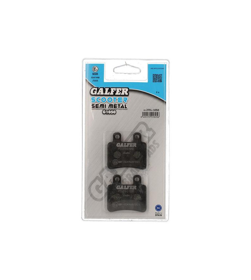 PLAQUETTE FREIN 18 GALFER G1050 ADAPT. AR SENDA DRD PRO / ELYSTAR / SATELIS 125 / X-LIMIT 2004→ Plaquettes sur le site du spé...