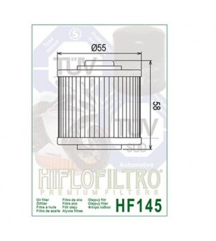 FILTRE A HUILE MOTO HIFLOFILTRO HF145 ADAPT. YAMAHA XT/XV/TDM/MT03/RAPTOR (QUAD)