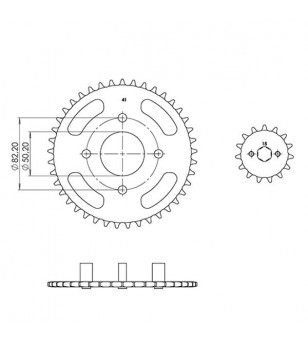 KIT CHAINE AFAM ADAPT. HONDA DAX ST50 1978→ 420 15X41 (DEMULT. ORIGINE) Kits chaînes sur le site du spécialiste des deux roue...