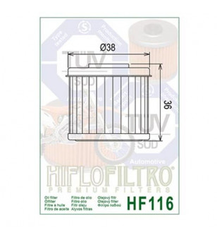 FILTRE A HUILE MOTO HIFLOFILTRO HF116 ADAPT. 150/250/450 HONDA CRF