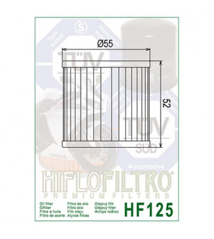 FILTRE A HUILE MOTO HIFLOFILTRO HF125 Filtres à huile sur le site du spécialiste des deux roues O-TAKET.COM