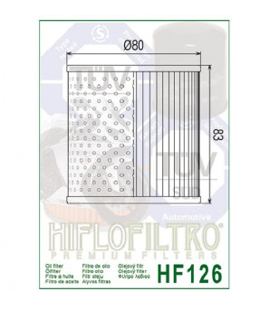 FILTRE A HUILE MOTO HIFLOFILTRO HF126