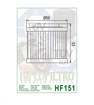 FILTRE A HUILE MOTO HIFLOFILTRO HF151