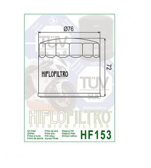 FILTRE A HUILE MOTO HIFLOFILTRO HF153 Filtres à huile sur le site du spécialiste des deux roues O-TAKET.COM