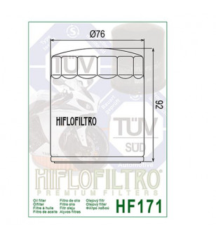 FILTRE A HUILE MOTO HIFLOFILTRO HF171B Filtres à huile sur le site du spécialiste des deux roues O-TAKET.COM