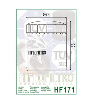 FILTRE A HUILE MOTO HIFLOFILTRO HF171C Filtres à huile sur le site du spécialiste des deux roues O-TAKET.COM