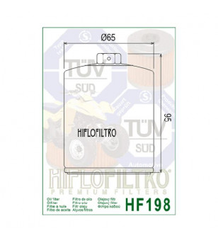 FILTRE A HUILE MOTO HIFLOFILTRO HF198