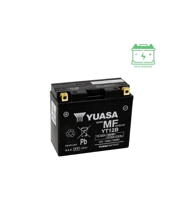 BATTERIE YT12B YUASA 12V10AH SANS ENTRETIEN - AGM ACTIVE USINE Batteries sur le site du spécialiste des deux roues O-TAKET.COM
