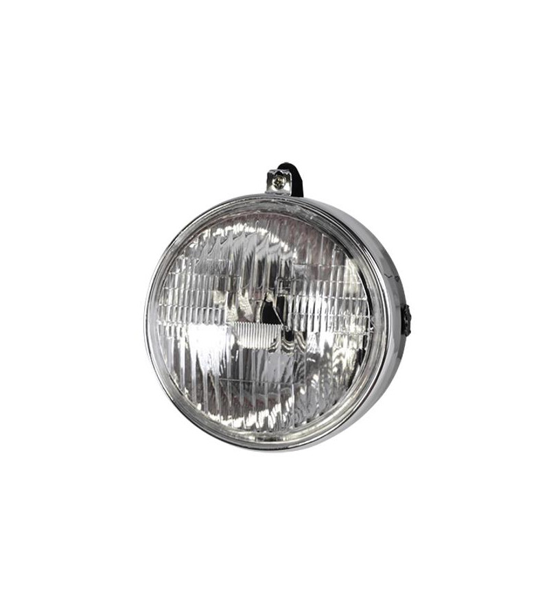 OPTIQUE/PROJECTEUR/PHARE CYCLO ROND D.130 CHROME/NOIR AVEC INTERRUPTEUR - MBK 51 Éclairages sur le site du spécialiste des de...