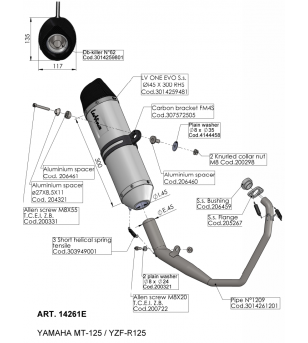 POT / LIGNE COMPLETE MOTO LEOVINCE* LV ONE INOX ADAPT. 125 MT 2017-2019 / YZF-R 125 2017-2019 Échappements sur le site du spé...