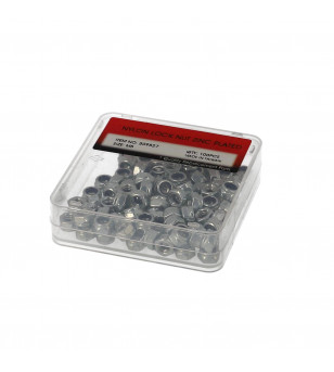 ECROU 6 PANS NYLSTOP/FREIN ZINC M4 (BOITE DE 100 PCS)
