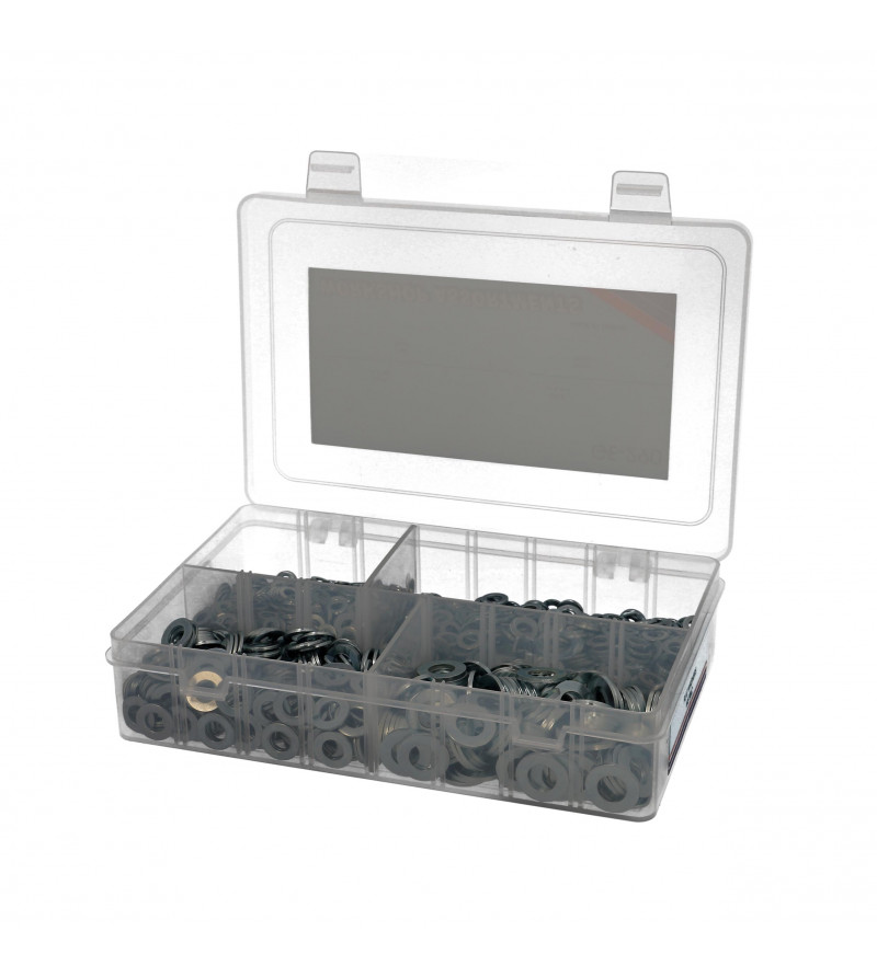 RONDELLE PLATE ACIER (COFFRET PANACHE M5/M6/M8/M10 - BOITE DE 1550 PIECES)