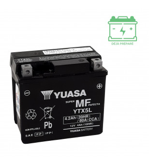 BATTERIE YTX5L YUASA 12V4AH SANS ENTRETIEN  - AGM ACTIVE USINE