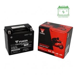 BATTERIE YTX14 YUASA 12V12AH LG148 L84 H147 (SANS ENTRETIEN - AGM) - ACTIVE USINE