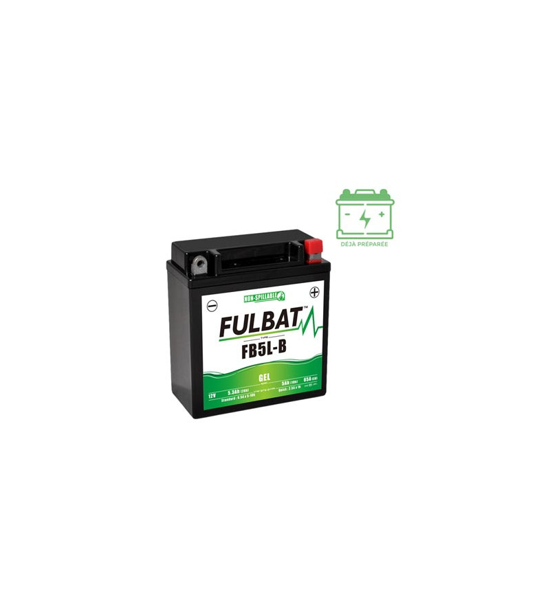 BATTERIE FB5L-B FULBAT 12V5AH LG120 L60 H130 (GEL - SANS ENTRETIEN) - ACTIVEE USINE