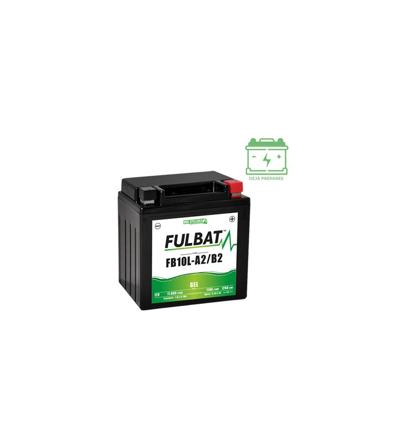 BATTERIE FB10L-A2/B2 FULBAT 12V11AH LG133 L90 H145 (GEL - SANS ENTRETIEN) - ACTIVEE USINE