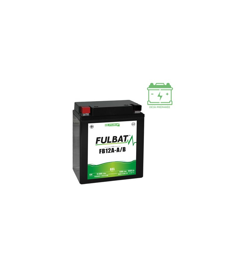BATTERIE FB12A-A/B FULBAT 12V12AH LG134 L80 H161 (GEL - SANS ENTRETIEN) - ACTIVEE USINE