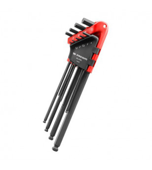 JEU DE 9 CLES HEXAGONALES EXTRA-LONGUES SUR ETUI FACOM - PRIX NET