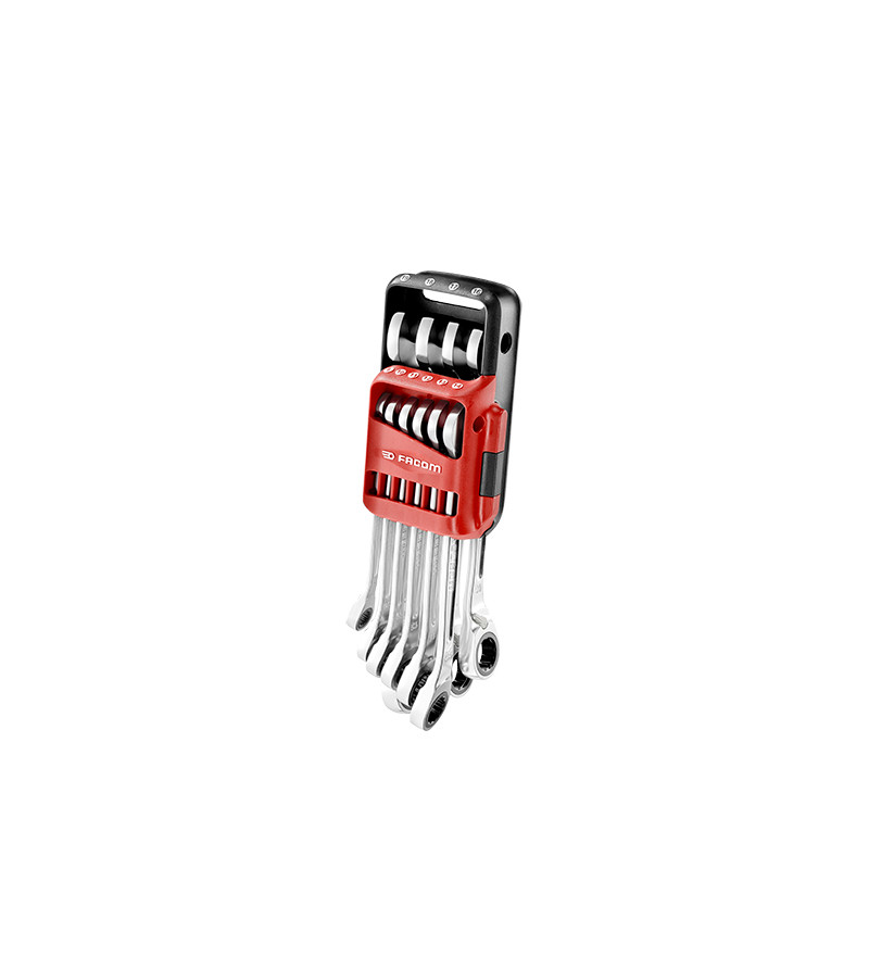 JEU DE 10 CLES MIXTES A CLIQUET SURETUI FACOM DE 8 A 19MM - PRIX NET