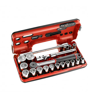COFFRET CLIQUET 1/2" ETANCHE - DOUILLES 6 PANS FACOM (21 PIECES) - PRIX NET ATELIER sur le site du spécialiste des deux roues...