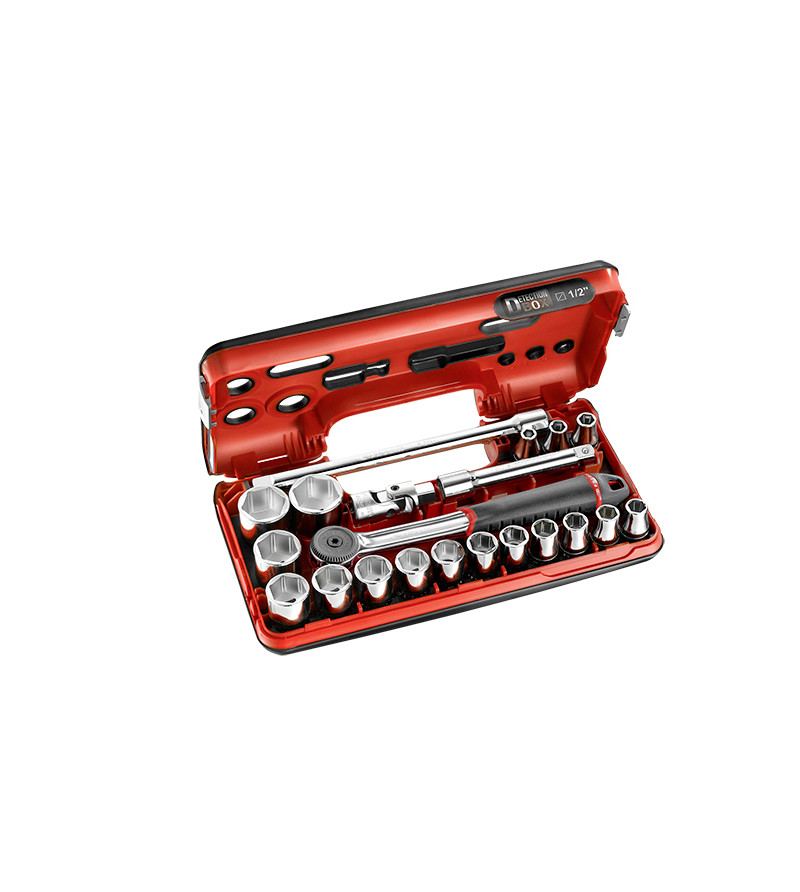 COFFRET CLIQUET 1/2" ETANCHE - DOUILLES 6 PANS FACOM (21 PIECES) - PRIX NET ATELIER sur le site du spécialiste des deux roues...