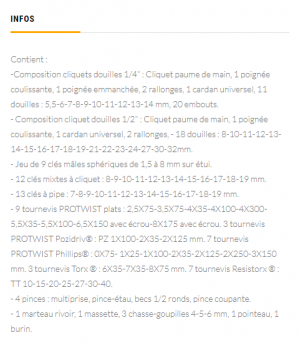 COMPOSITION 9 MODULES FACOM (101 OUTILS) - PRIX NET ATELIER sur le site du spécialiste des deux roues O-TAKET.COM