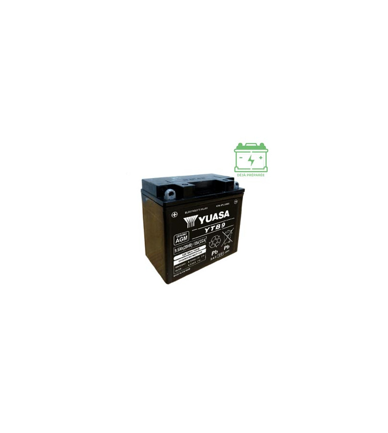 BATTERIE YTB9 YUASA 12V6.5AH SANS ENTRETIEN - ACTIVE USINE