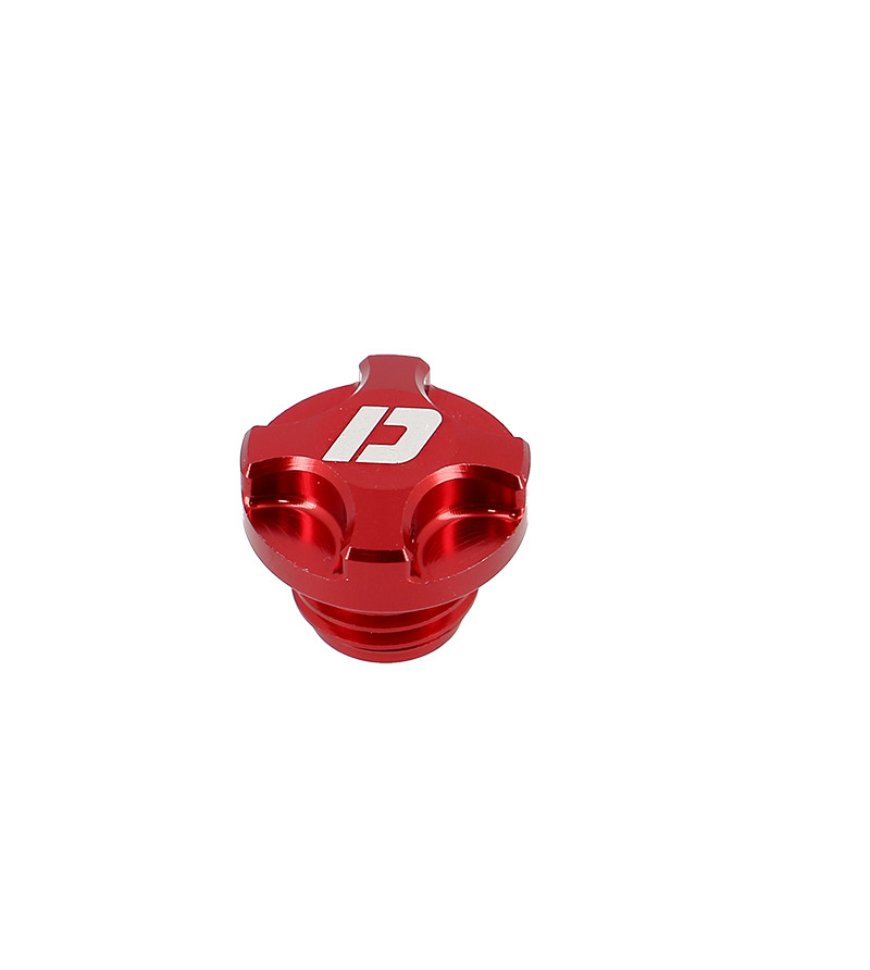 BOUCHON HUILE MECABOITE ALU CNC DOPPLER ADAPT. AM6 - ROUGE 50 À BOITE sur le site du spécialiste des deux roues O-TAKET.COM