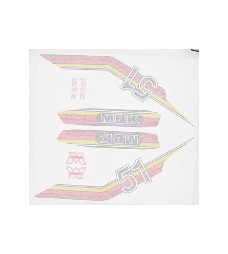 AUTOCOLLANT CYCLO MARQUE MBK ROUGE/JAUNE/ORANGE ADAPT. MBK 51/MOTOBECANE -PLANCHE 10 PCS CYCLO/SOLEX sur le site du spécialis...