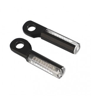 CLIGNOTANT BLACKWAY METALHORN ALU LED SEQUENTIEL NOIR (PR) - HOMOLOGUE CE - FIX. RETRO MOTO sur le site du spécialiste des de...