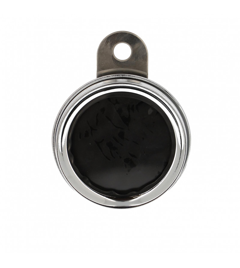 SUPPORT/PORTE VIGNETTE ASSURANCE BLACKWAY ACIER CHROME (ROND) SCOOTER sur le site du spécialiste des deux roues O-TAKET.COM