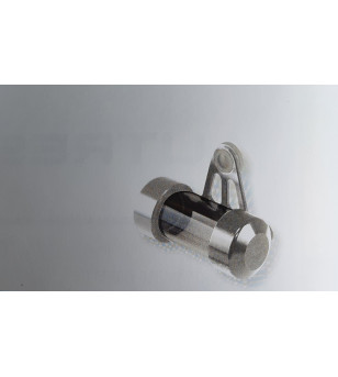 SUPPORT/PORTE VIGNETTE ASSURANCE BLACKWAY ALU CHROME (TUBE COURT) - 70MM SCOOTER sur le site du spécialiste des deux roues O-...