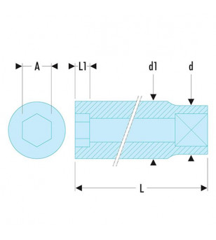 DOUILLE 1/4" 6 PANS 10 MM FACOM - LONGUE