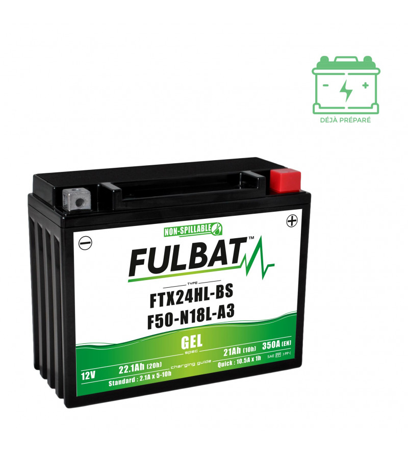 BATTERIE FTX24HL-BS FULBAT 12V21AH LG205 L87 H162 - GEL ACTIVEE USINE