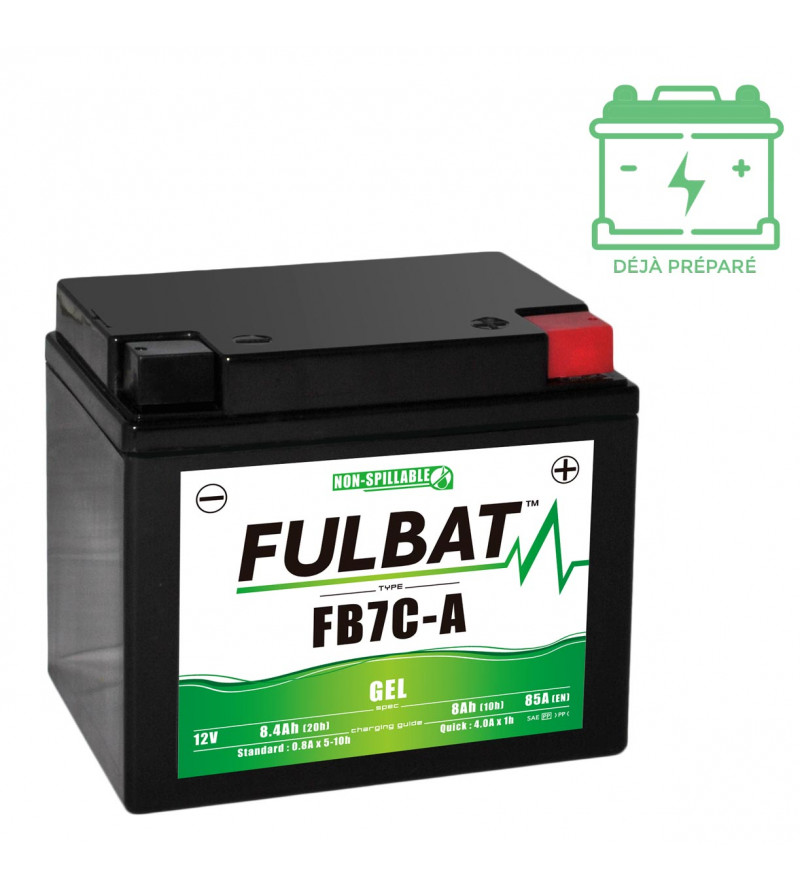 BATTERIE FB7C-A FULBAT 12V8AH LG130 L90 H114 - GEL ACTIVEE USINE