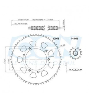 KIT CHAINE AFAM ADAPT. RIEJU MRT 2009-2017 14X60 50 À BOITE sur le site du spécialiste des deux roues O-TAKET.COM