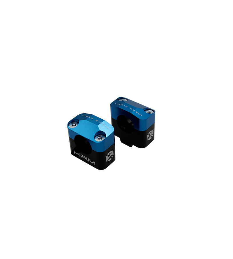PONTET REHAUSSE GUIDON MECABOITE/MOTO KRM PRO RIDE ALU POUR GUIDON 28.6MM - NOIR/BLEU (X2) 50 À BOITE sur le site du spéciali... PONTET REHAUSSE GUIDON MECABOITE/MOTO KRM PRO RIDE ALU POUR GUIDON 28.6MM - NOIR/BLEU (X2) 50 À BOITE sur le site du spéciali...