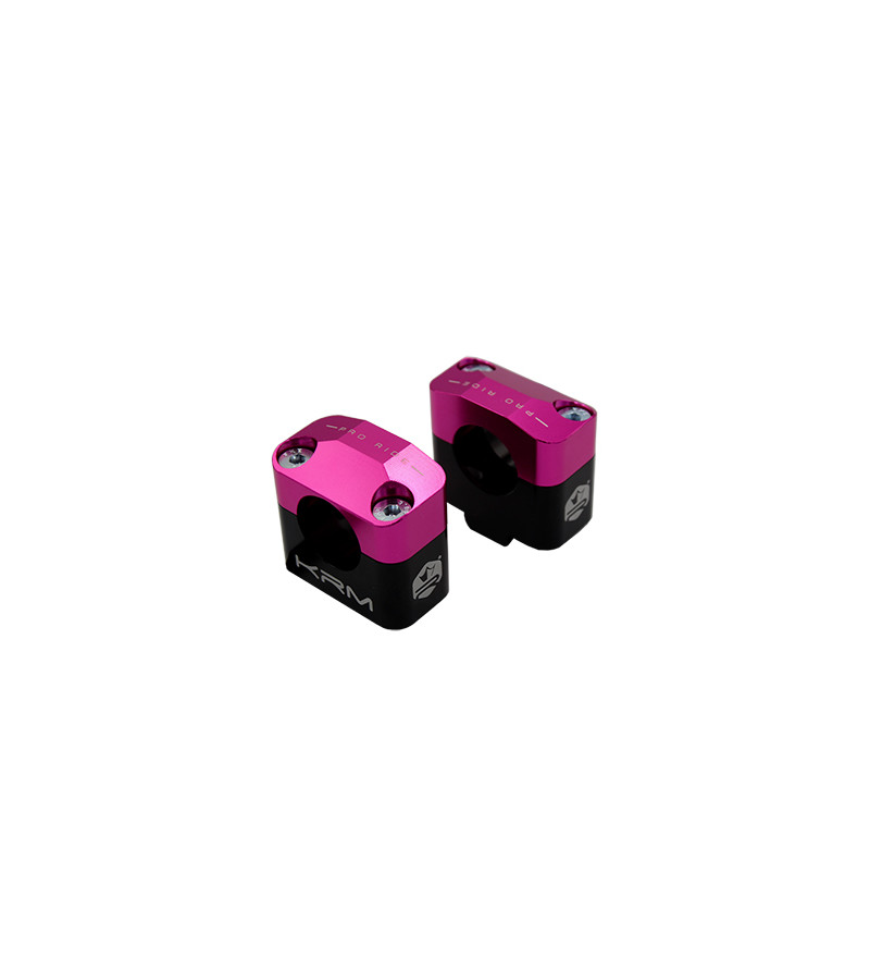 PONTET REHAUSSE GUIDON MECABOITE/MOTO KRM PRO RIDE ALU POUR GUIDON 28.6MM - NOIR/ROSE (X2) 50 À BOITE sur le site du spéciali...