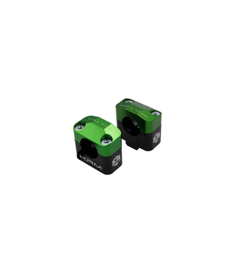 PONTET REHAUSSE GUIDON MECABOITE/MOTO KRM PRO RIDE ALU POUR GUIDON 28.6MM - NOIR/VERT (X2) 50 À BOITE sur le site du spéciali... PONTET REHAUSSE GUIDON MECABOITE/MOTO KRM PRO RIDE ALU POUR GUIDON 28.6MM - NOIR/VERT (X2) 50 À BOITE sur le site du spéciali...