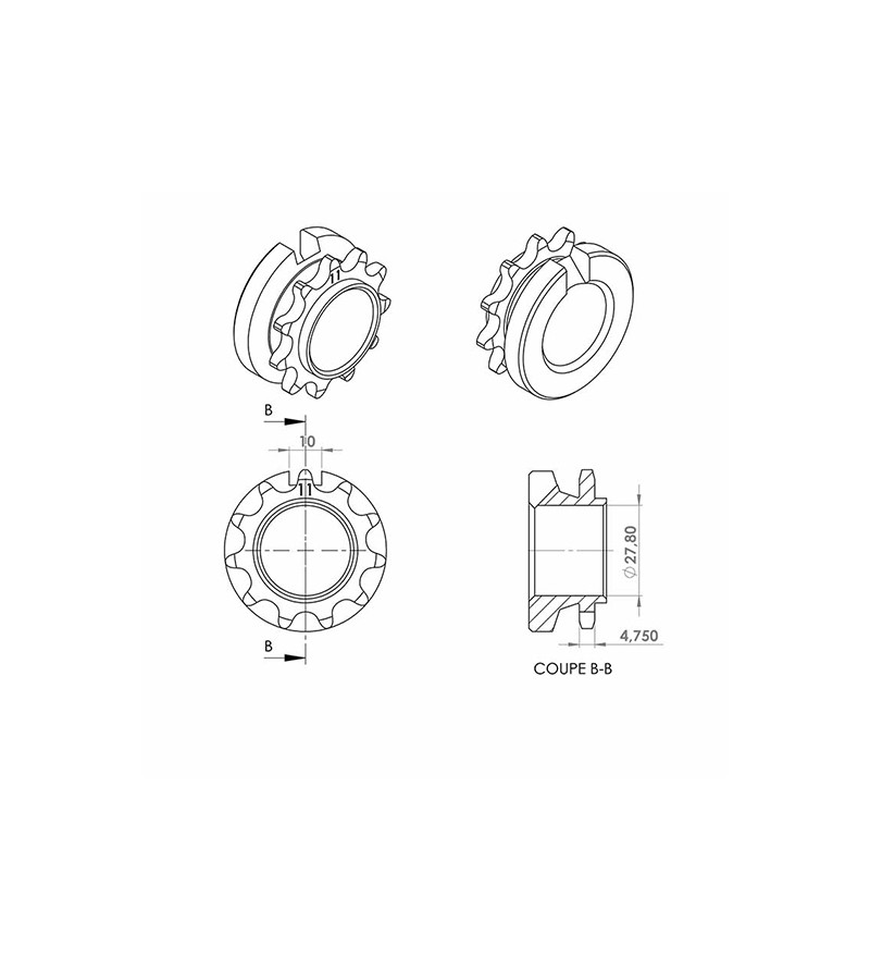 PIGNON CYCLO TEKNIX ADAPT. 103 SP/MVL/VOGUE 11DTS