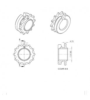 PIGNON CYCLO  ADAPT. 103 SP/MVL/VOGUE 12DTS