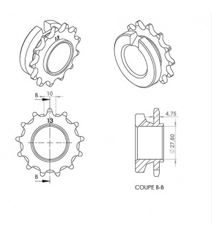 PIGNON CYCLO  ADAPT. 103 SP/MVL/VOGUE 13DTS