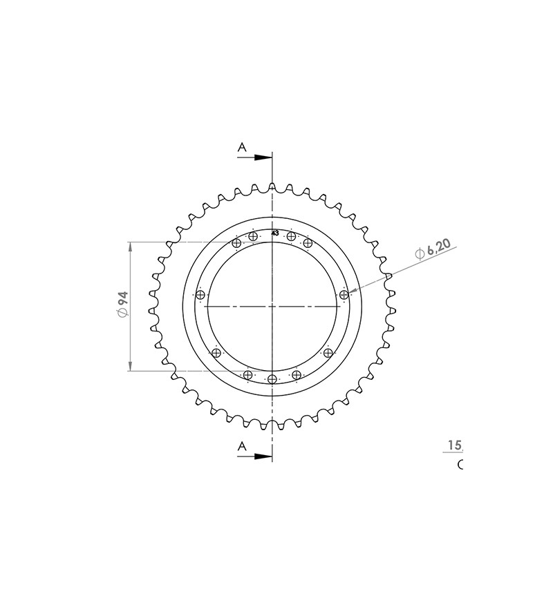 COURONNE CYCLO 23 ADAPT. 103 SL 43DTS (D94) 11 TROUS