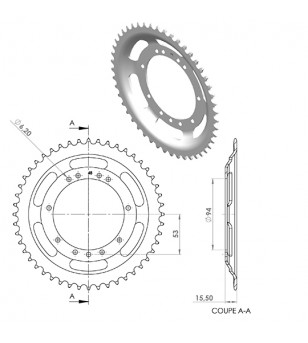 COURONNE CYCLO 22 ADAPT. 103 RAYONS 48DTS (D94) 11 TROUS