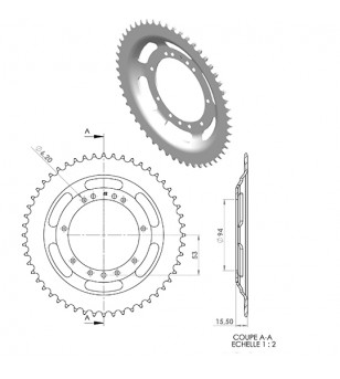 COURONNE CYCLO 22 ADAPT. 103 RAYONS 52DTS (D94) 11 TROUS