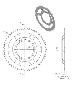 COURONNE CYCLO 20 ADAPT. 103 BTS TOLE  56DTS (D94) 10 TROUS