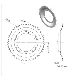 COURONNE CYCLO 21 ADAPT. 103 GRIMECA/BERNARDI 48DTS (D98) 10 TROUS