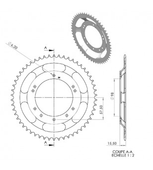 COURONNE CYCLO 21 ADAPT. 103 GRIMECA/BERNARDI 54DTS (D98) 10 TROUS