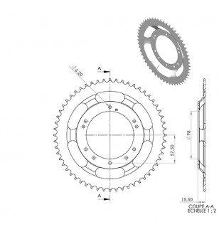 COURONNE CYCLO 21 ADAPT. 103 GRIMECA/BERNARDI 56DTS (D98) 10 TROUS